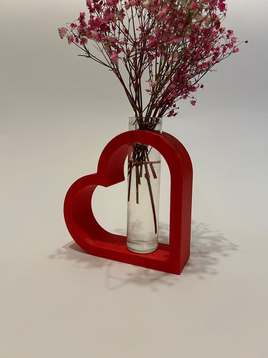 Vaza decorativa inima cu eprubeta