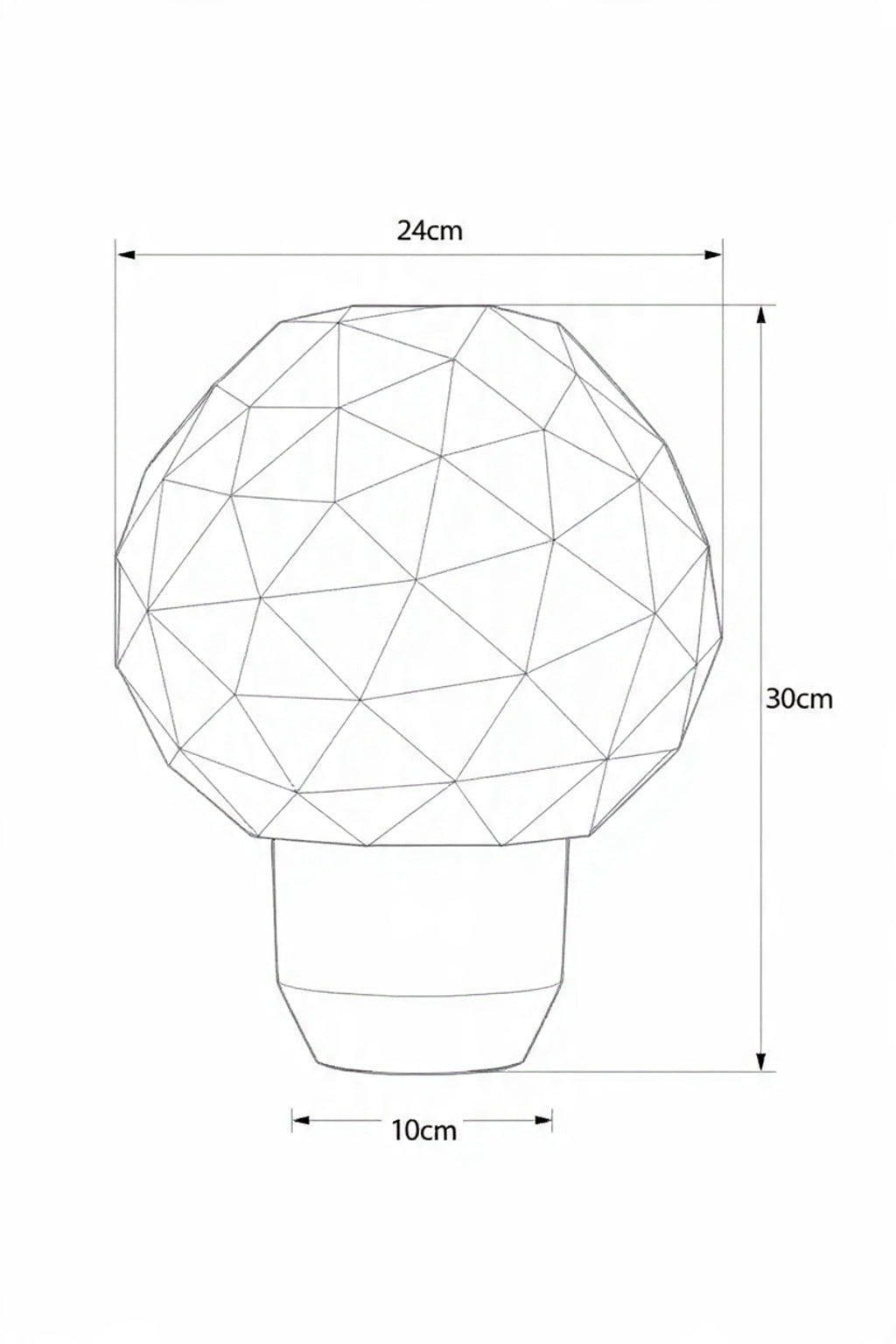 Veioză Poly detaliu structură geometrică
