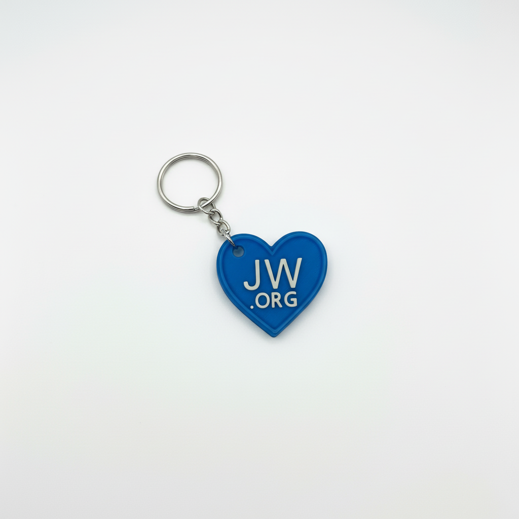 Blue Heart JW.ORG Keychain