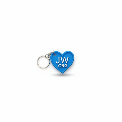 Blue Heart JW.ORG Keychain